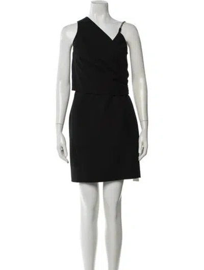 Pre-owned Givenchy V-neck Mini Dress In Black