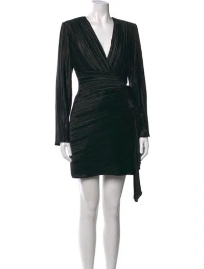 Pre-owned Givenchy V-neck Mini Dress In Black