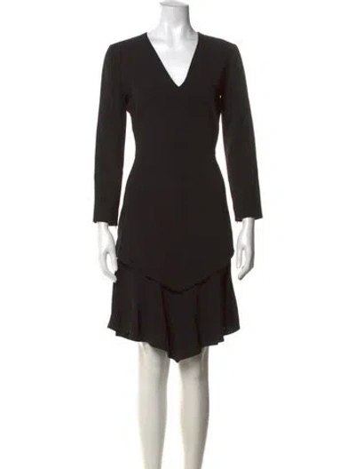 Pre-owned Givenchy V-neck Mini Dress In Black