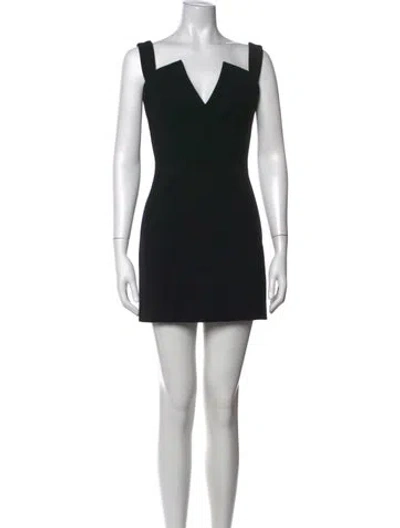 Pre-owned Givenchy V-neck Mini Dress In Black
