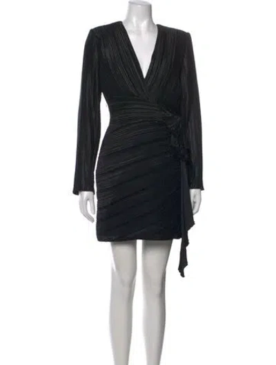 Pre-owned Givenchy V-neck Mini Dress In Black
