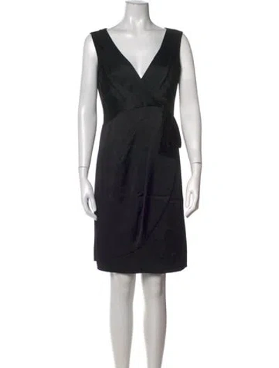 Pre-owned Givenchy V-neck Mini Dress In Black