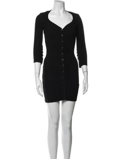 Pre-owned Givenchy V-neck Mini Dress In Black