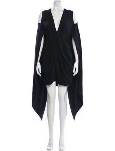 Pre-owned Givenchy V-neck Mini Dress In Blue