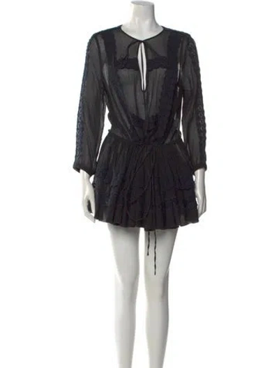 Pre-owned Givenchy V-neck Mini Dress In Blue