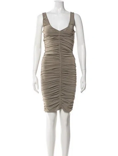 Pre-owned Givenchy V-neck Mini Dress In Neutrals