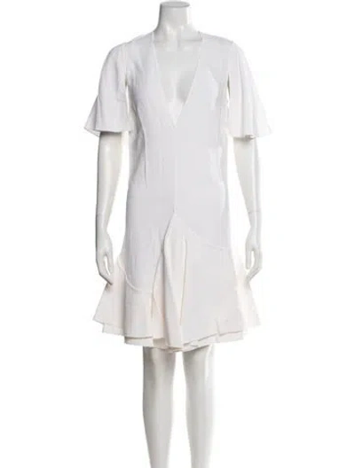 Pre-owned Givenchy V-neck Mini Dress W/ Tags In Neutral