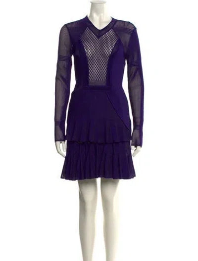 Pre-owned Givenchy V-neck Mini Dress W/ Tags In Purple