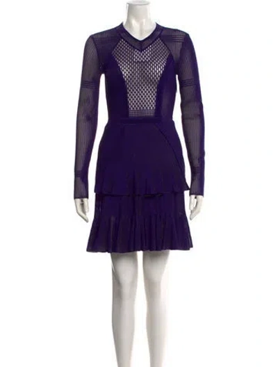 Pre-owned Givenchy V-neck Mini Dress W/ Tags In Purple