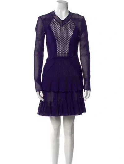 Pre-owned Givenchy V-neck Mini Dress W/ Tags In Purple