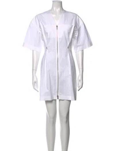 Pre-owned Givenchy V-neck Mini Dress In White