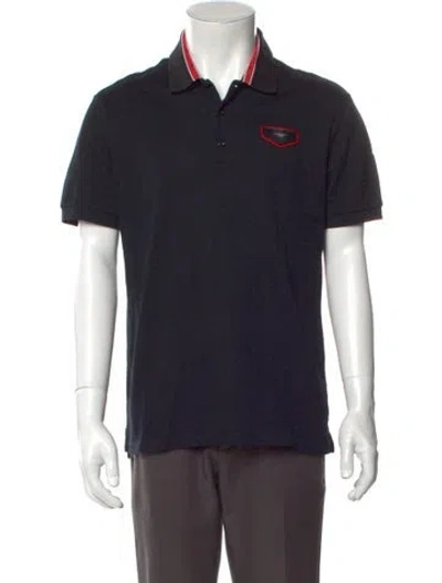Pre-owned Givenchy V-neck Short Sleeve Polo Shirt In Black