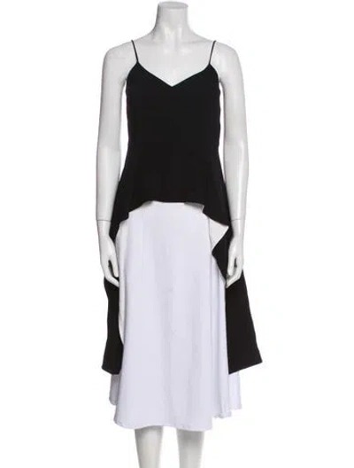 Pre-owned Givenchy V-neck Sleeveless Crop Top In Black