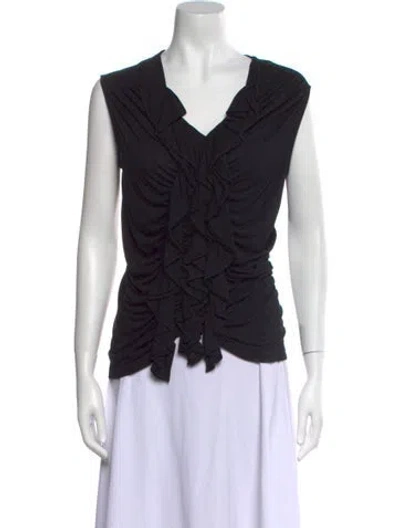 Pre-owned Givenchy V-neck Sleeveless Top In Black