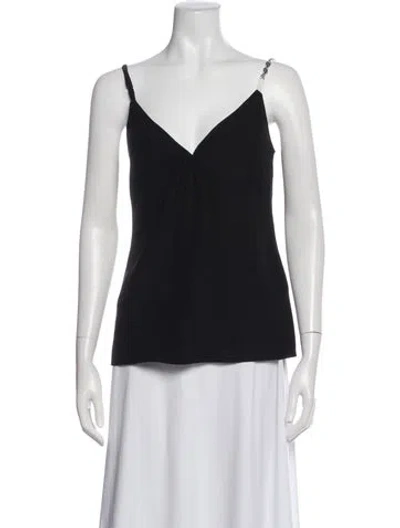 Pre-owned Givenchy V-neck Sleeveless Top In Black