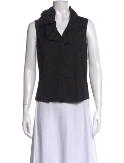 Pre-owned Givenchy V-neck Sleeveless Top In Black