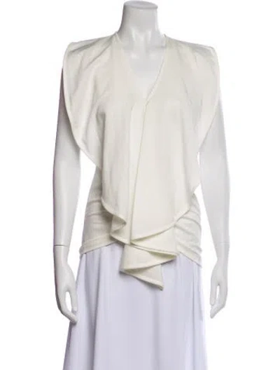 Pre-owned Givenchy V-neck Sleeveless Top In Gray
