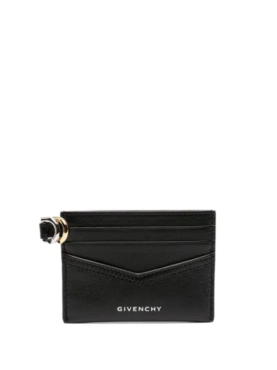 Givenchy Voyou Logo-debossed Leather Cardholder In Black