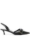 Givenchy Voyou Buckled Textured-leather Slingback Pumps