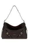 Givenchy Medium Voyou Calfskin Shoulder Bag With Buckle Fastening In Brown