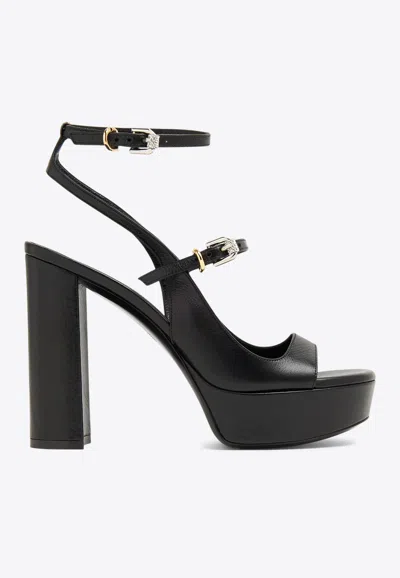 Givenchy Voyou 115 Leather Platform Sandals In Black