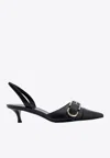 Givenchy Voyou Buckled Textured-leather Slingback Pumps