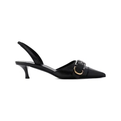 GIVENCHY GIVENCHY VOYOU 45MM SLINGBACK BLACK BULL LEATHER SANDALS