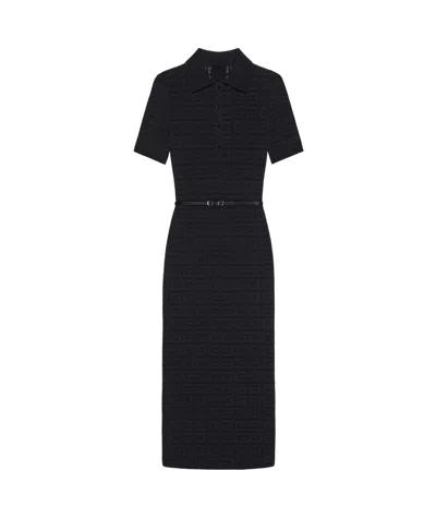 Givenchy Voyou Polo Dress In 4g Jacquard In Black