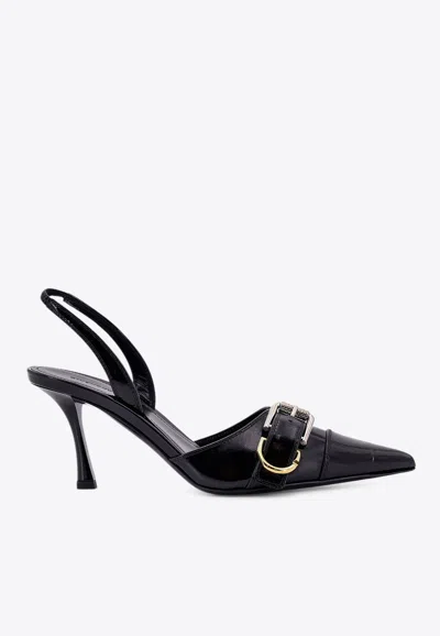 Givenchy Voyou 75 Leather Slingback Pumps In Black