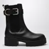 Givenchy Voyou Leather Buckle Chelsea Boots In Black