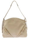 Givenchy Voyou' Beige Shoulder Bag With Embossed Logo In Smooth Leather In Pink