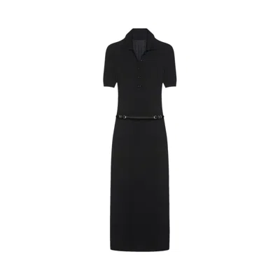 Pre-owned Givenchy Voyou Belt Long Polo Dress 'black' | Women's Size M