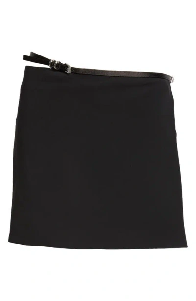 Givenchy Voyou Belted Cutout Wrap Miniskirt In Black