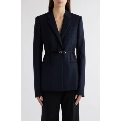 Givenchy Voyou Belted Wool & Mohair Blazer In Night Blue