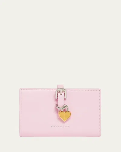 Givenchy Voyou Bifold Wallet In Leather In Pink