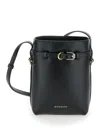 Givenchy Voyou' Black Crossbody Bag With Laminated Logo And Buckle In Leather In Black