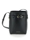 Givenchy Voyou Black Crossbody Bag With Laminated Logo And Buckle In Leather Woman In Black