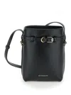 Givenchy Voyou Black Crossbody Bag With Laminated Logo And Buckle In Leather Woman In Black