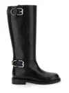 Givenchy Voyou Leather Buckle Tall Moto Boots In Multicolor