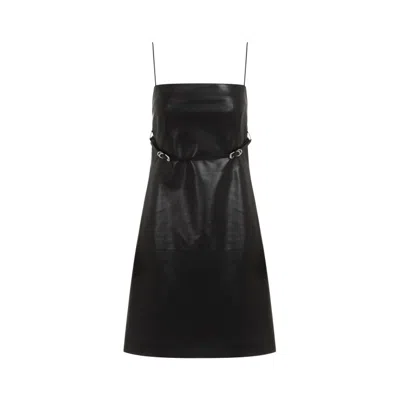 GIVENCHY GIVENCHY VOYOU BLACK LAMB LEATHER MINI DRESS