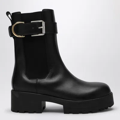 GIVENCHY GIVENCHY VOYOU BLACK LEATHER ANKLE CHELSEA BOOT WOMEN