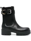 Givenchy Voyou Leather Buckle Chelsea Boots In Black