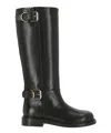 Givenchy Voyou Leather Buckle Tall Moto Boots In Black
