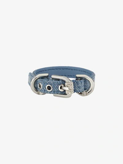 Givenchy Voyou Bracelet In Denim And Metal In Denim Blue