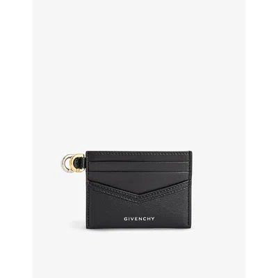 Givenchy 001-black Voyou Brand-print Leather Card Holder