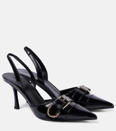 Givenchy Voyou Brushed Leather Slingback Pumps In Black