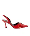 Givenchy Voyou Slingbacks In Leather In Red