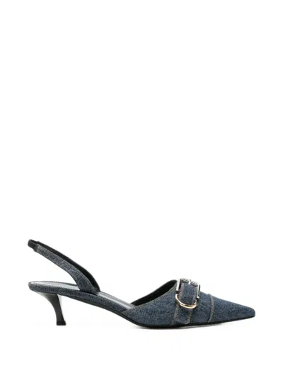 Pre-owned Givenchy Voyou Buckle-strap Pumps In Blue