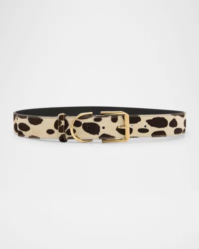 Givenchy Voyou Calf Leather Belt In 007 Black Beige