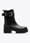 Givenchy Voyou Leather Buckle Chelsea Boots In Black